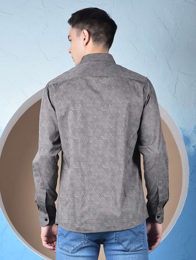 men printed long sleeve regualr fit casual shirt - 22148261 - Standard Image - 4