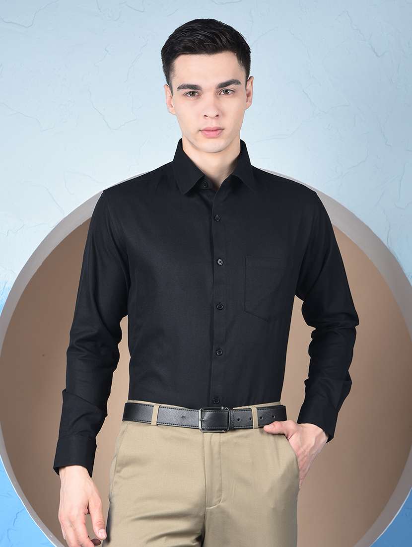 men solid long sleeve slim fit formal shirt - 22148263 -  Standard Image - 1
