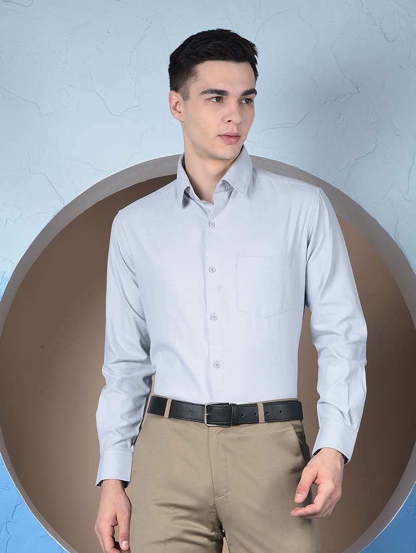 men solid long sleeve slim fit formal shirt - 22148265 -  Standard Image - 1