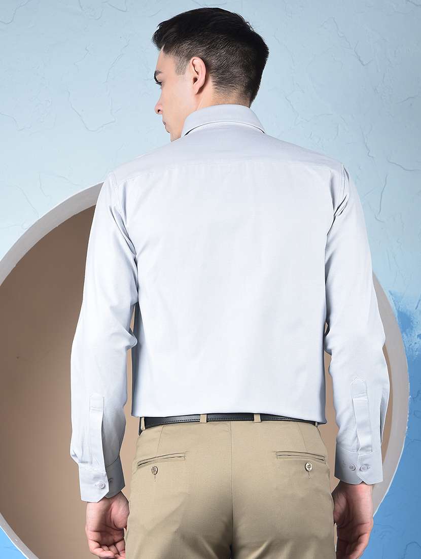 men solid long sleeve slim fit formal shirt - 22148265 -  Standard Image - 4