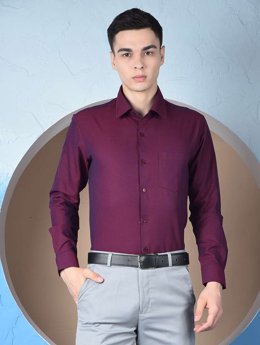 men solid long sleeve slim fit formal shirt - 22148266 -  Standard Image - 1