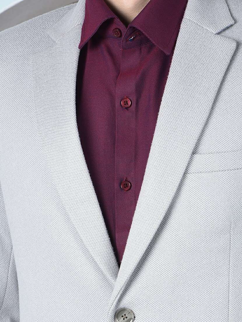 men solid lapel collar single breasted casual blazer - 22148268 -  Standard Image - 6