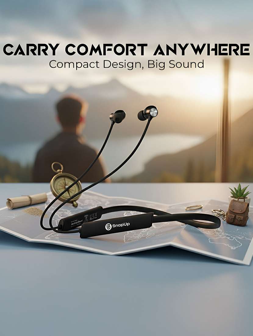 snapup musique bassx bluetooth wireless neckband (midnight black) - 22153662 -  Standard Image - 6