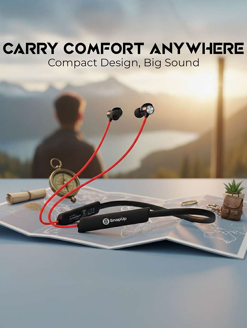 snapup musique bassx bluetooth wireless neckband (blazing red) - 22153663 -  Standard Image - 6