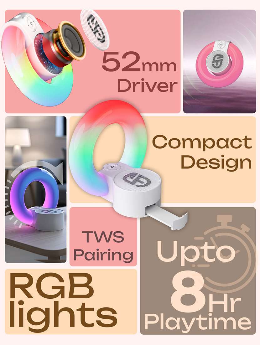 snapup groove halo portable bluetooth speaker (ivory) - 22153776 -  Standard Image - 1