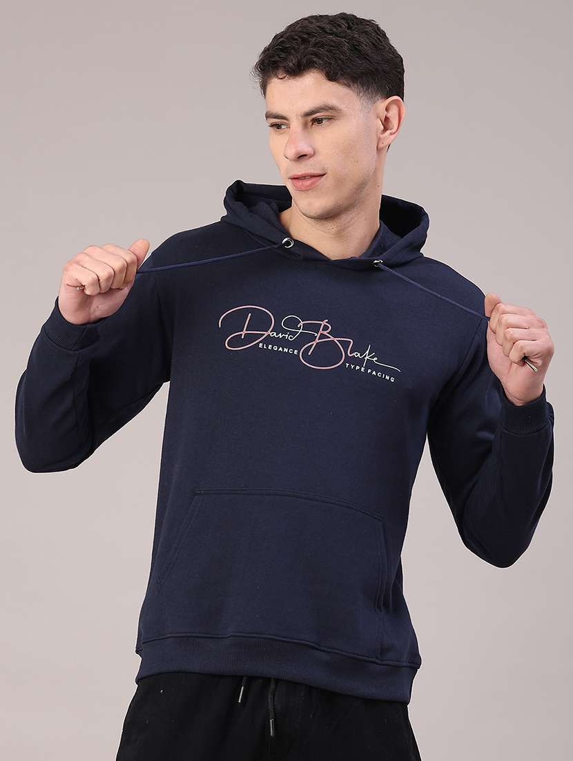 men printed long sleeve hooded sweatshirt - 22154354 -  Standard Image - 1