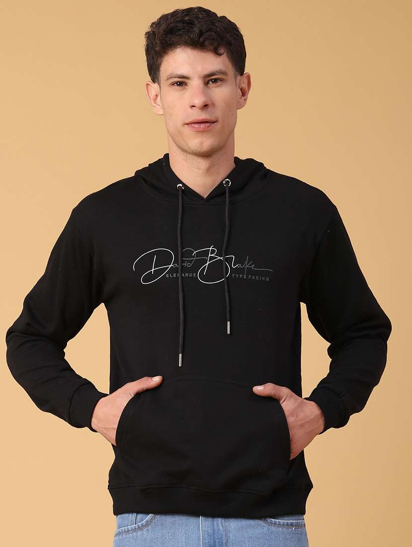 men printed long sleeve hooded sweatshirt - 22154355 -  Standard Image - 1