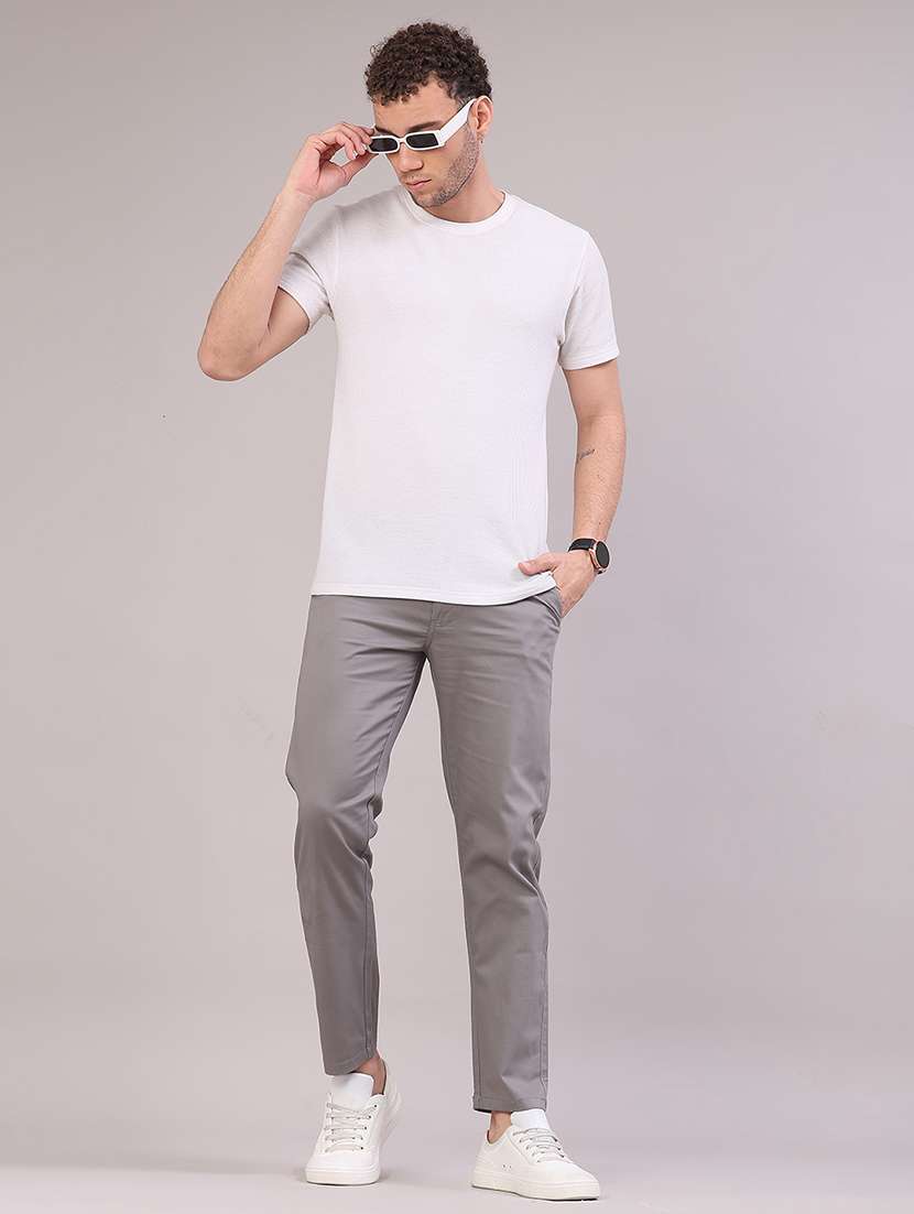 men solid mid rise casual chino - 22154361 -  Standard Image - 4