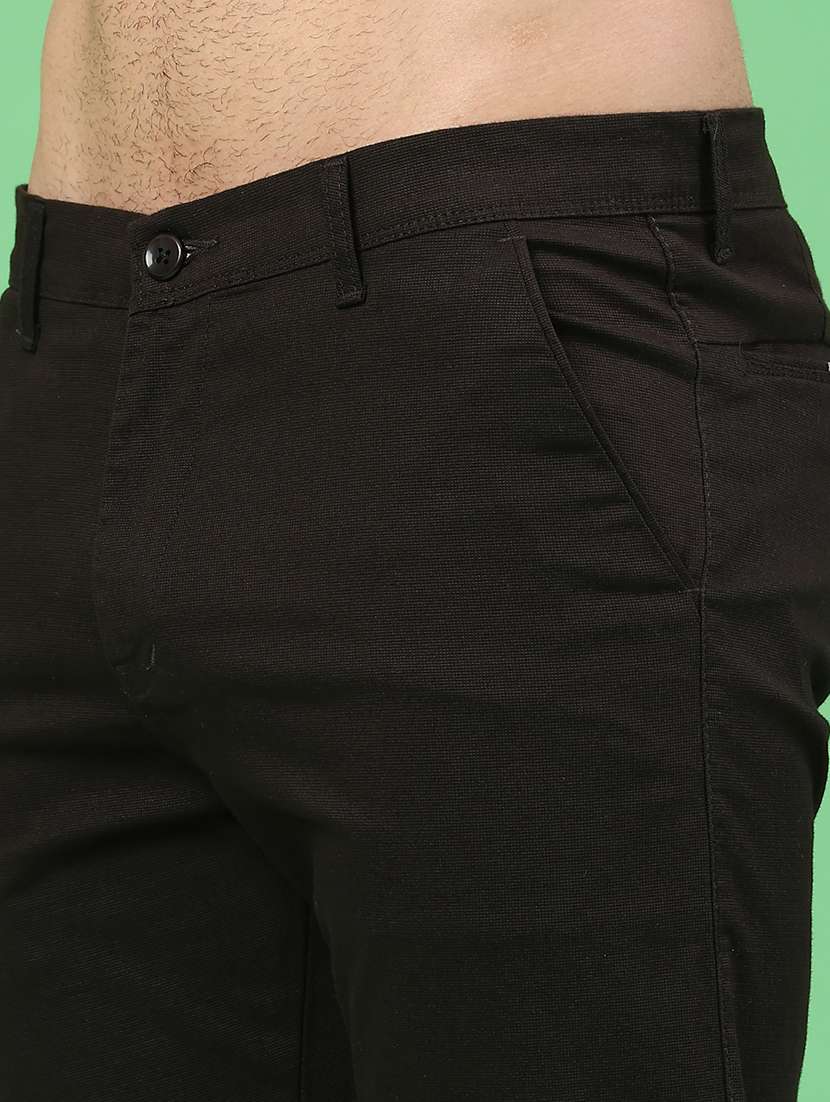 men solid mid rise chinos casual trouser - 22154363 -  Standard Image - 1