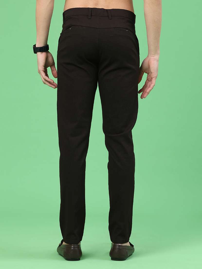 men solid mid rise chinos casual trouser - 22154363 -  Standard Image - 4