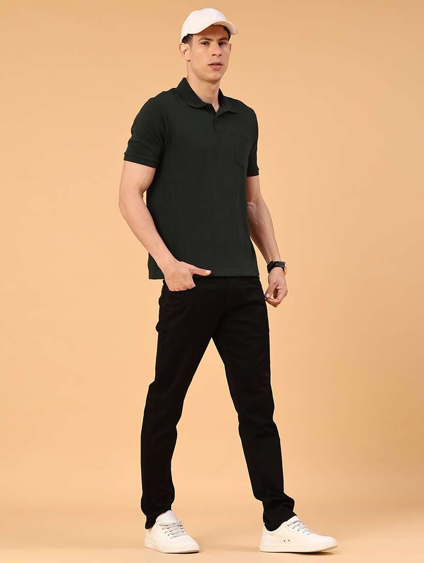 men black cotton blend plain t-shirt - 22154692 -  Standard Image - 4