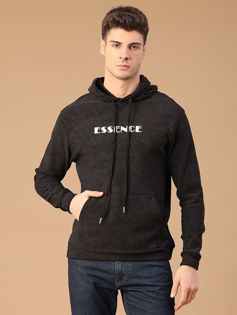 men printed long sleeve hooded sweatshirt - 22155250 -  Standard Image - 1
