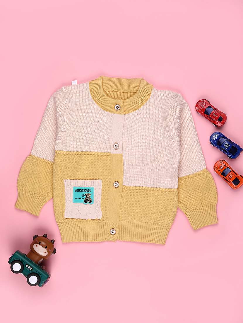 boys color block long sleeve sweater