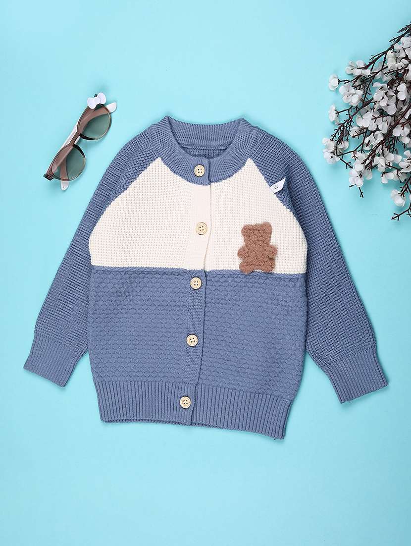 boys color block long sleeve sweater