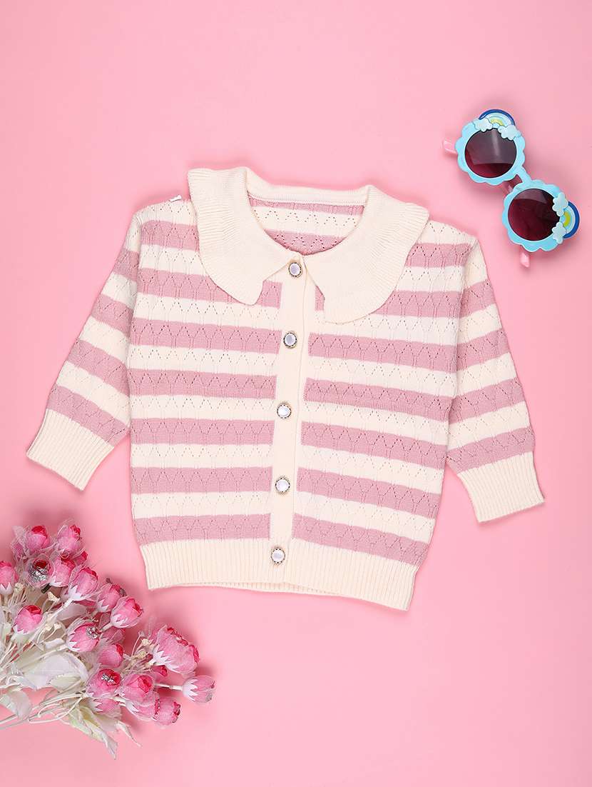 girls self designed long sleeve cardigan