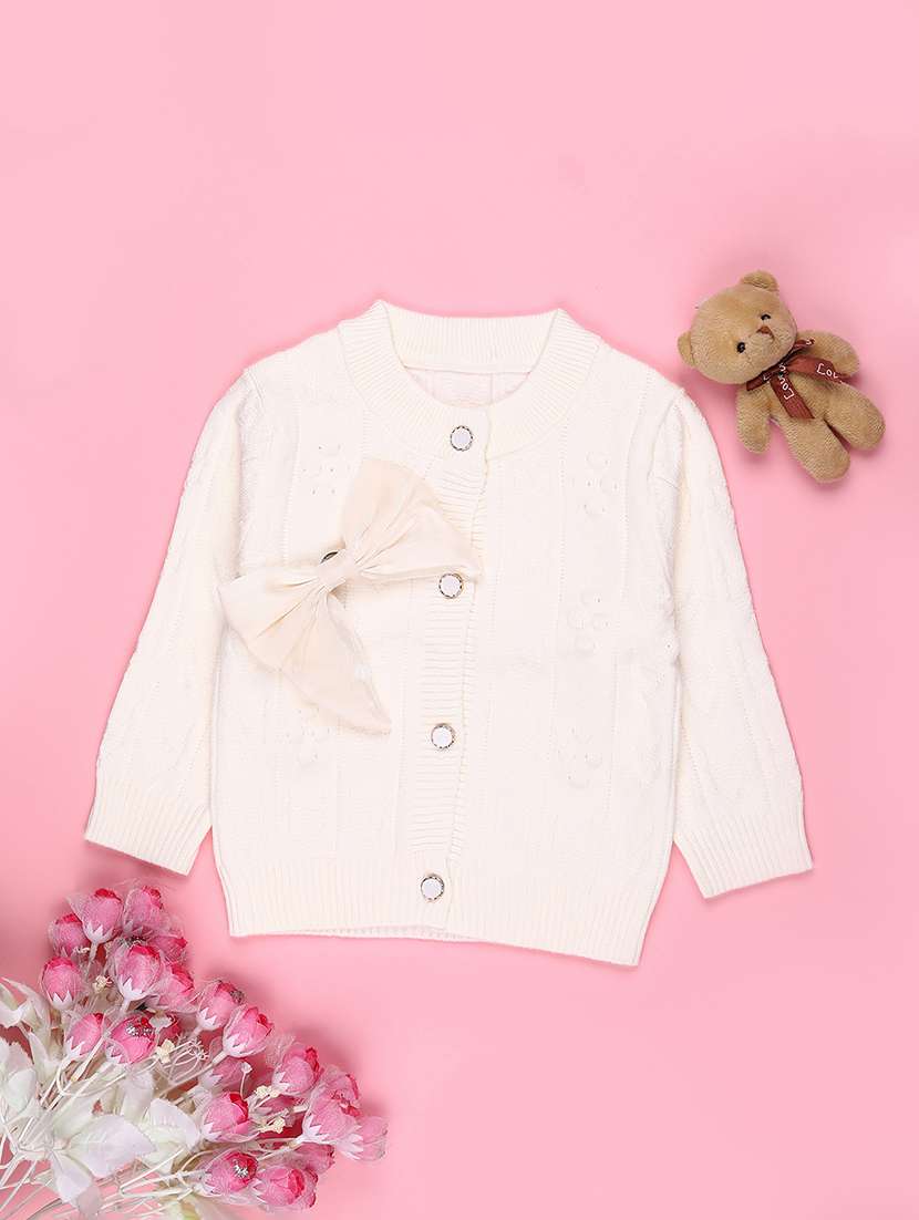 girls self designed long sleeve cardigan