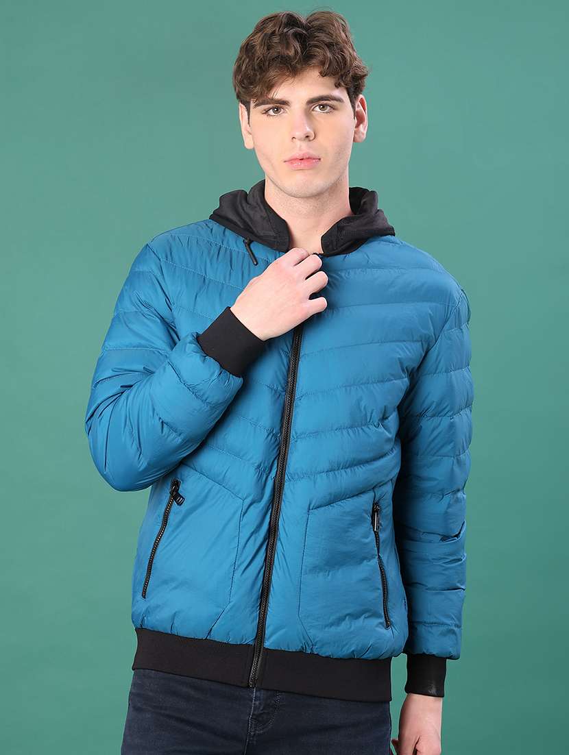 men solid long sleeve puffer jacket - 22155466 -  Standard Image - 1