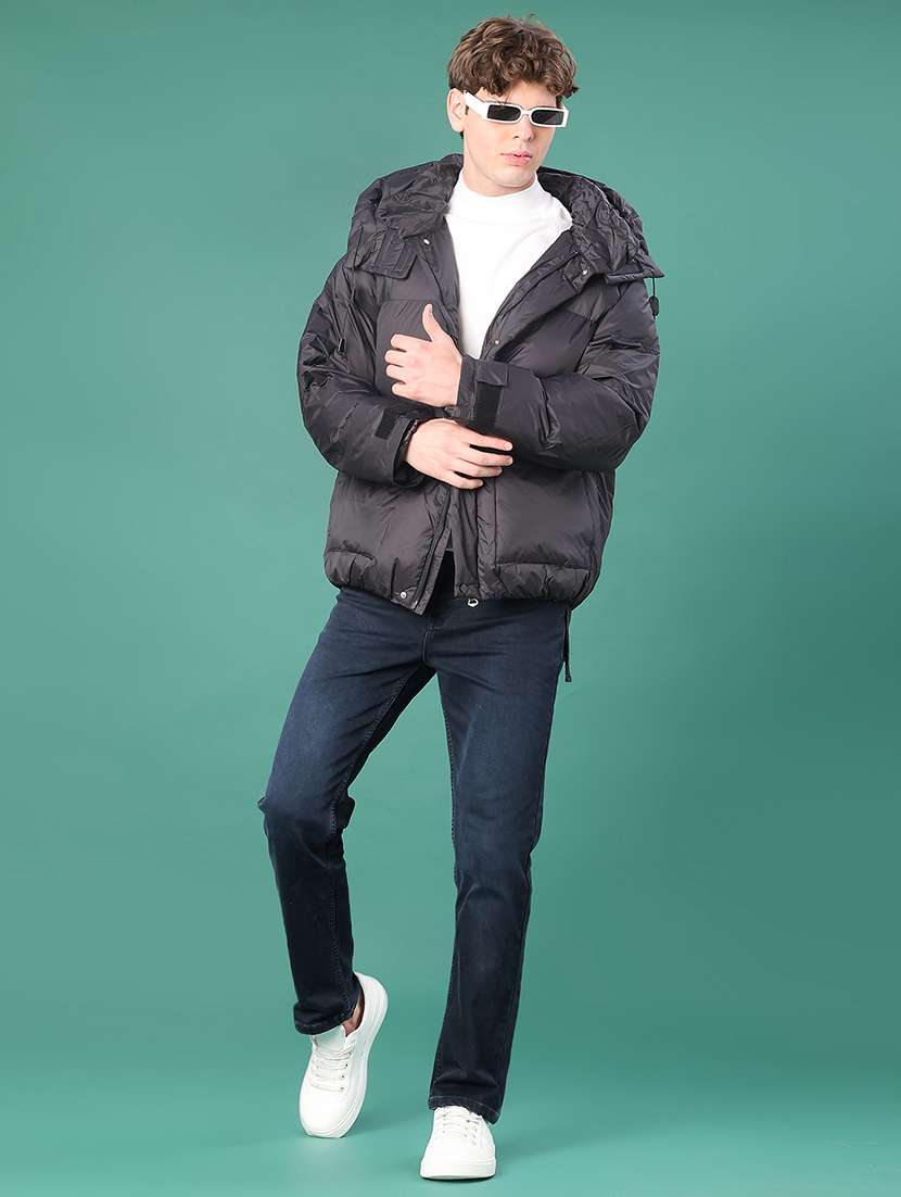 men solid long sleeve puffer jacket - 22155469 -  Standard Image - 4