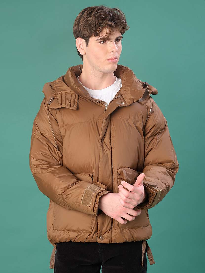 men solid long sleeve puffer jacket - 22155472 -  Standard Image - 1
