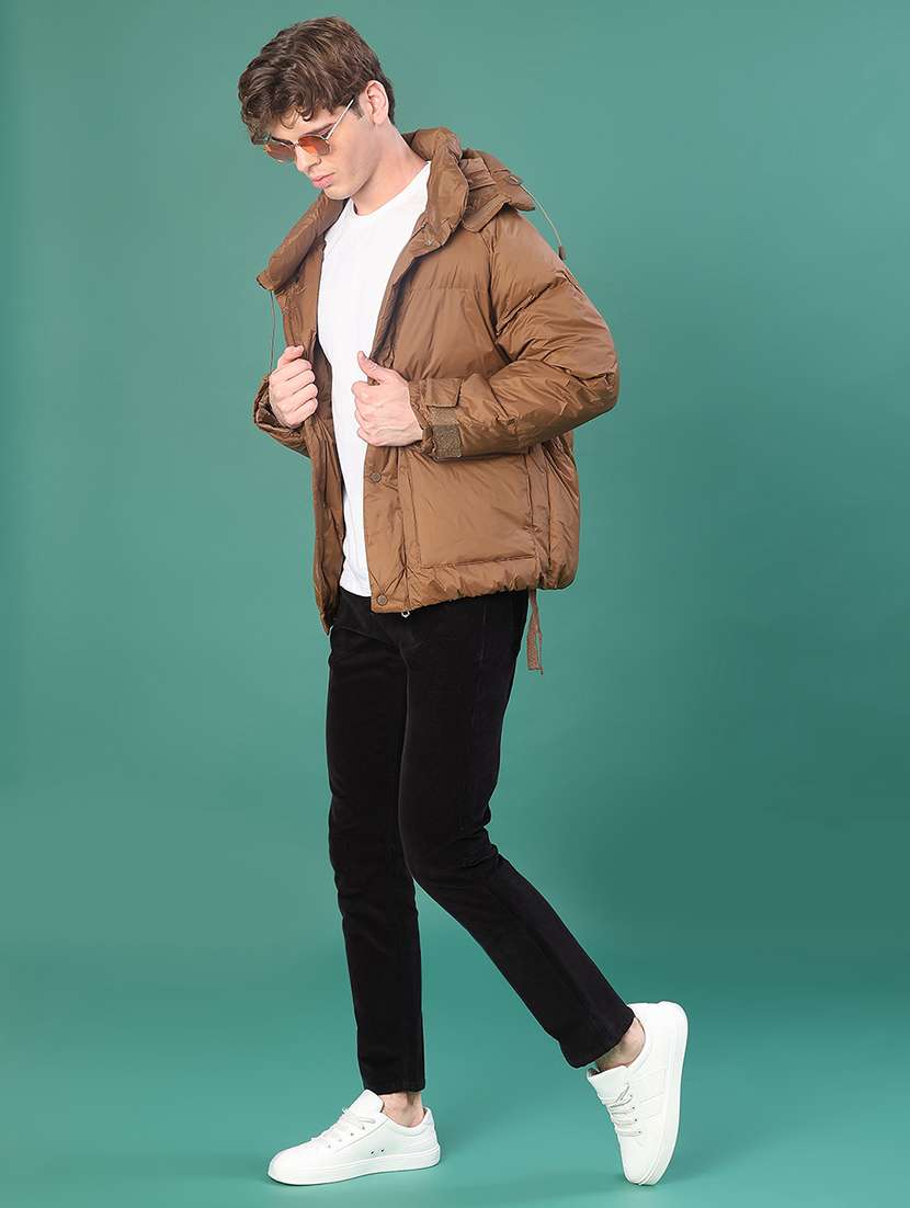 men solid long sleeve puffer jacket - 22155472 -  Standard Image - 4