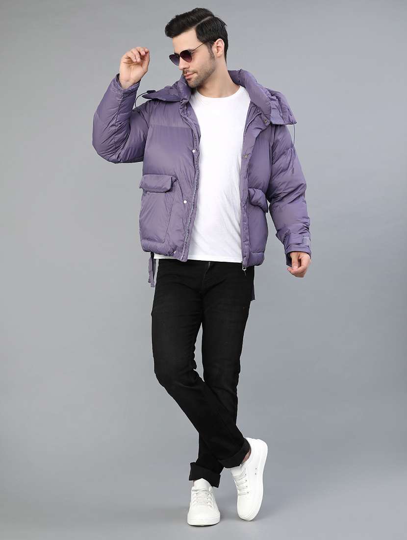 men solid long sleeve puffer jacket - 22155481 -  Standard Image - 4