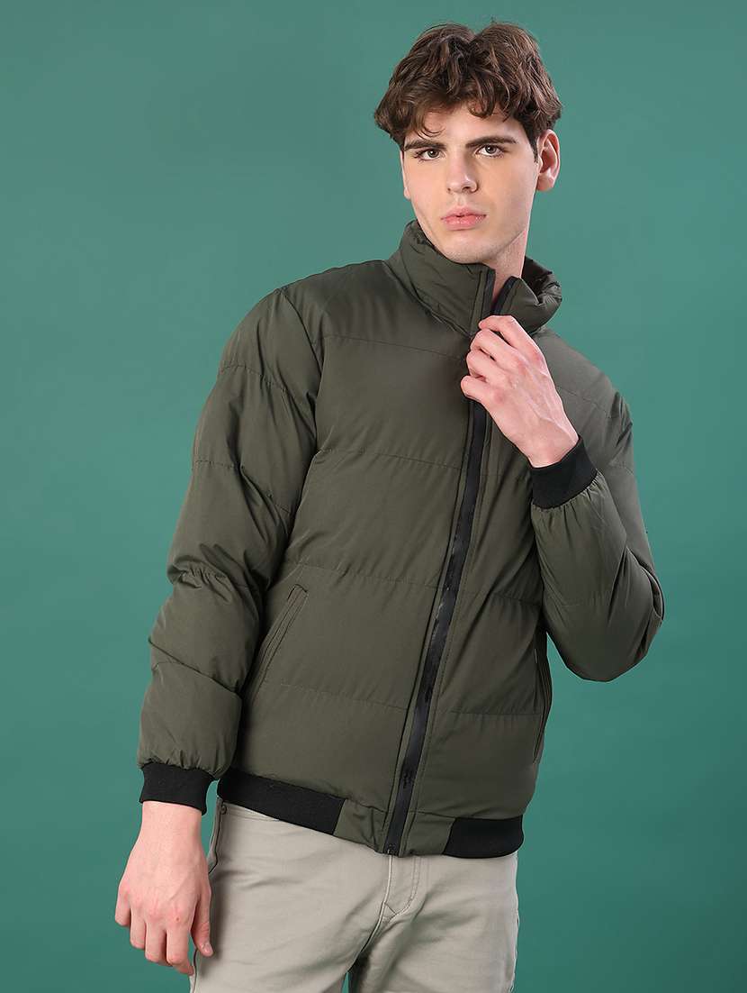 men solid long sleeve puffer jacket - 22155482 -  Standard Image - 1