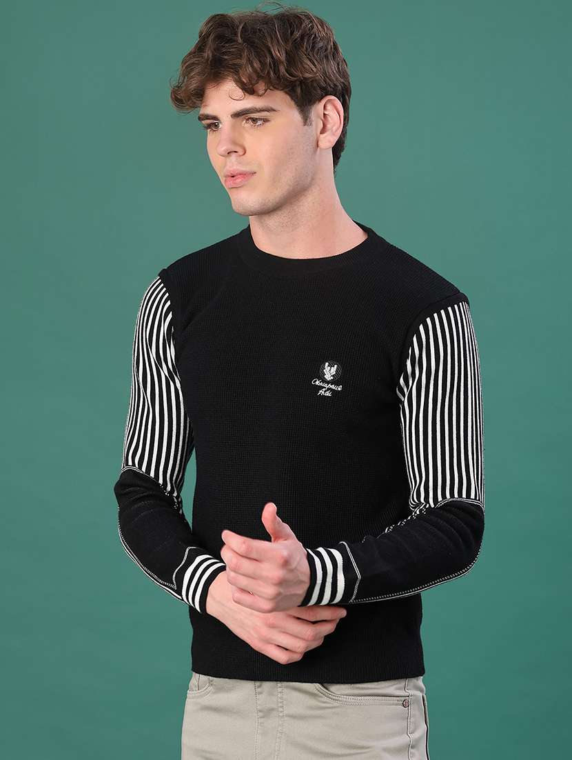 men striped long sleeve regular fit pullover - 22155557 -  Standard Image - 1