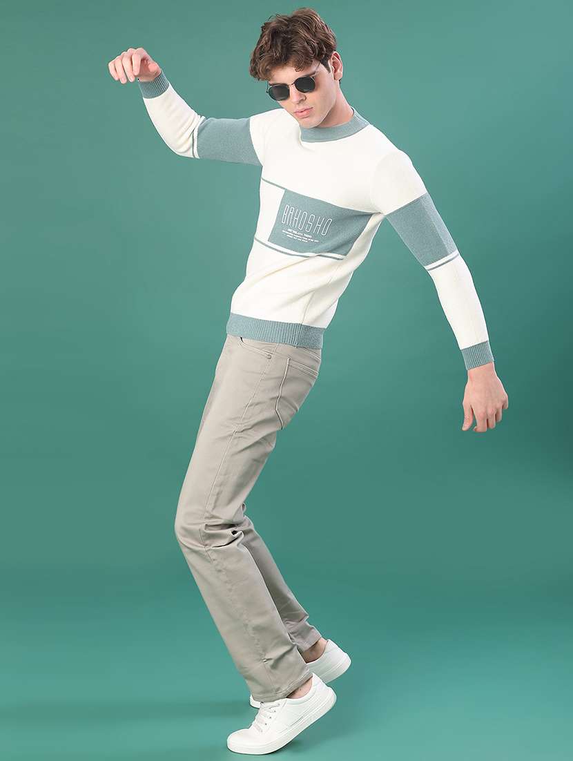 men color block long sleeve regular fit pullover - 22155594 -  Standard Image - 4