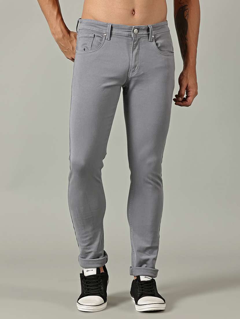 men solid mid rise slim fit jeans - 22155625 -  Standard Image - 1