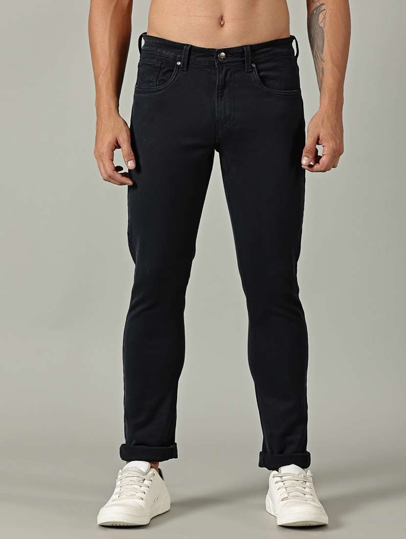 men solid mid rise slim fit jeans - 22155626 -  Standard Image - 1