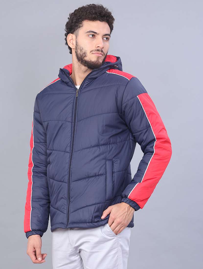 men color block long sleeve puffer jacket - 22155668 -  Standard Image - 1