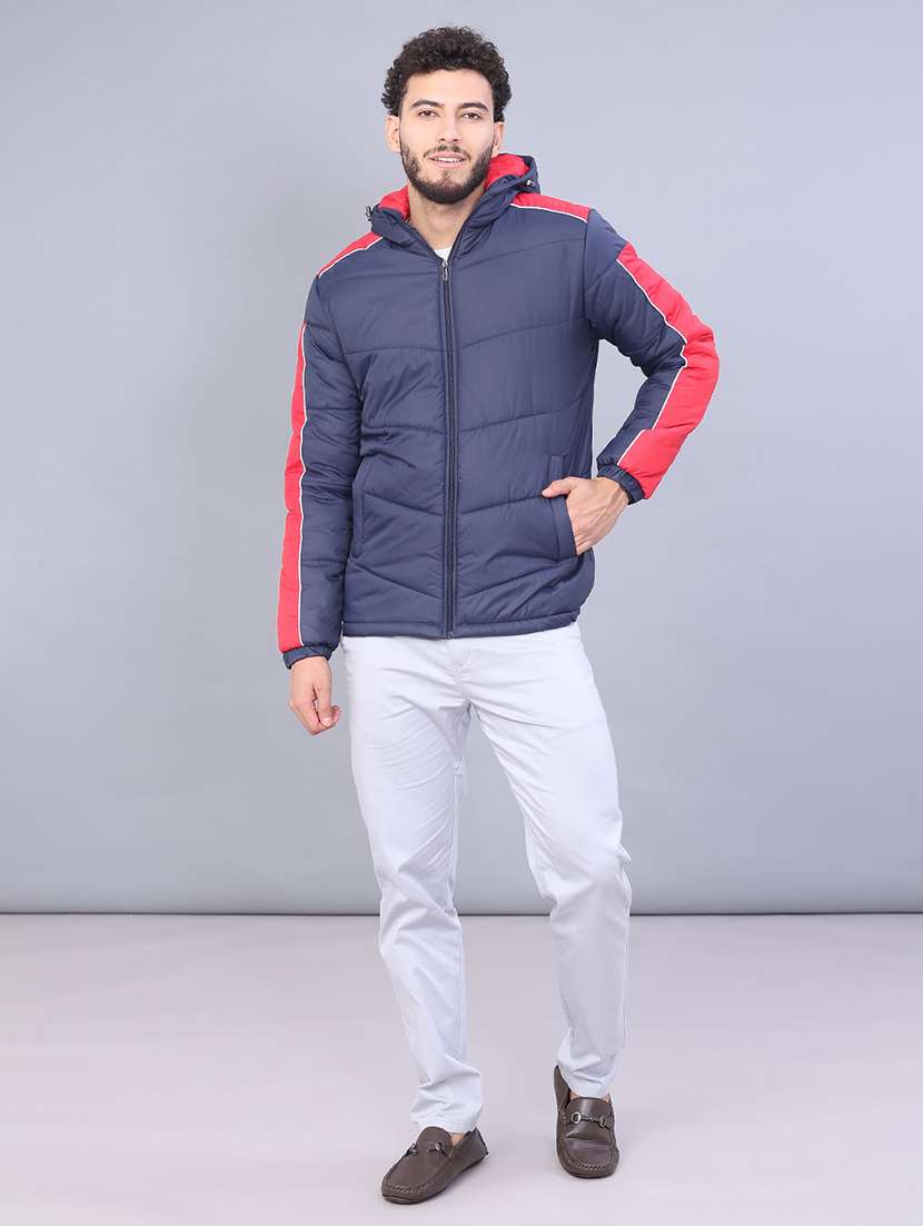 men color block long sleeve puffer jacket - 22155668 -  Standard Image - 4