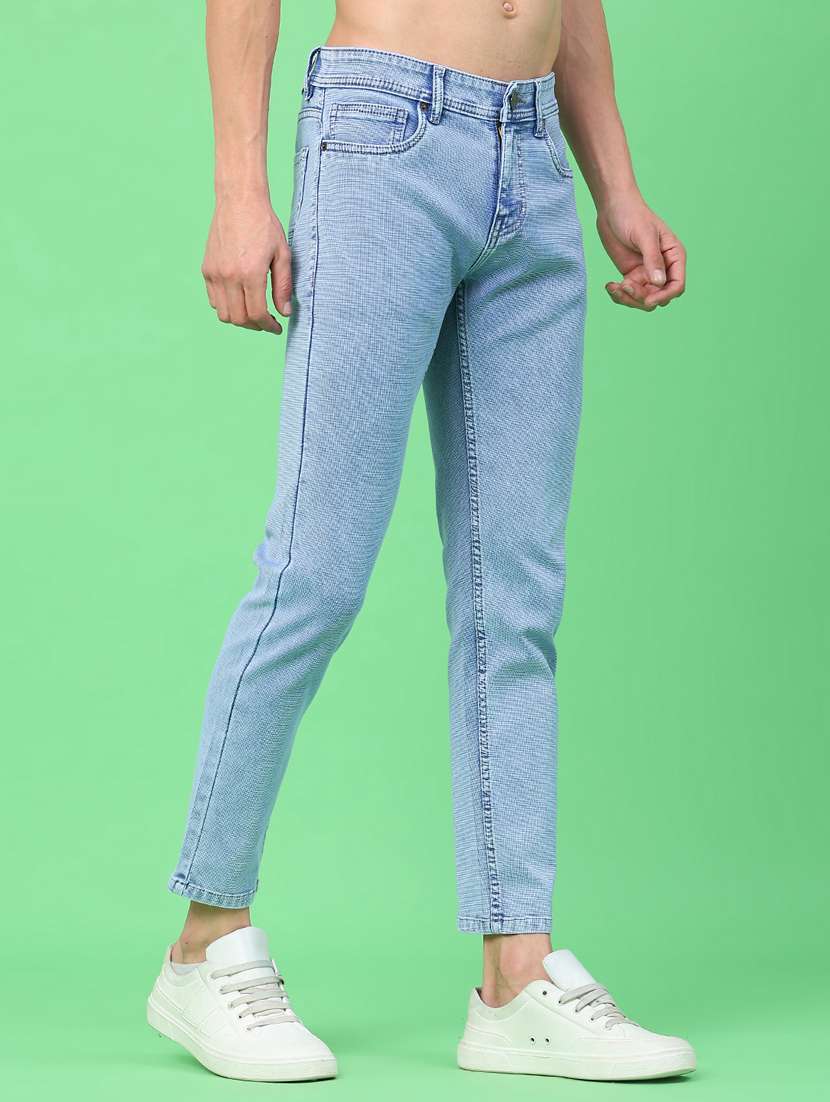 men plain mid rise ankle length slim fit jeans - 22156052 -  Standard Image - 1