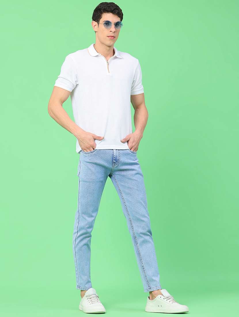 men plain mid rise ankle length slim fit jeans - 22156052 -  Standard Image - 4