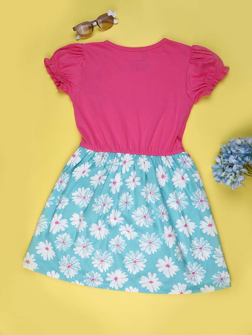 pink cotton fit & flare dress - 22156073 -  Standard Image - 1