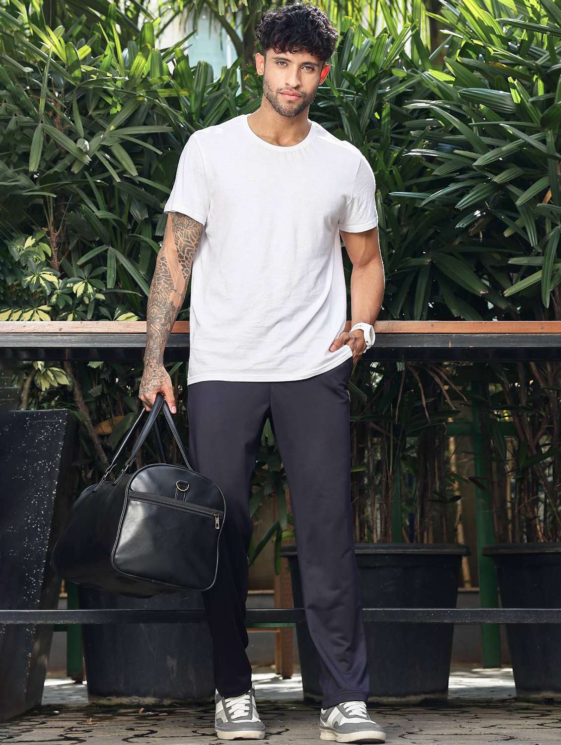 men solid mid rise full length track pant - 22156197 -  Standard Image - 4