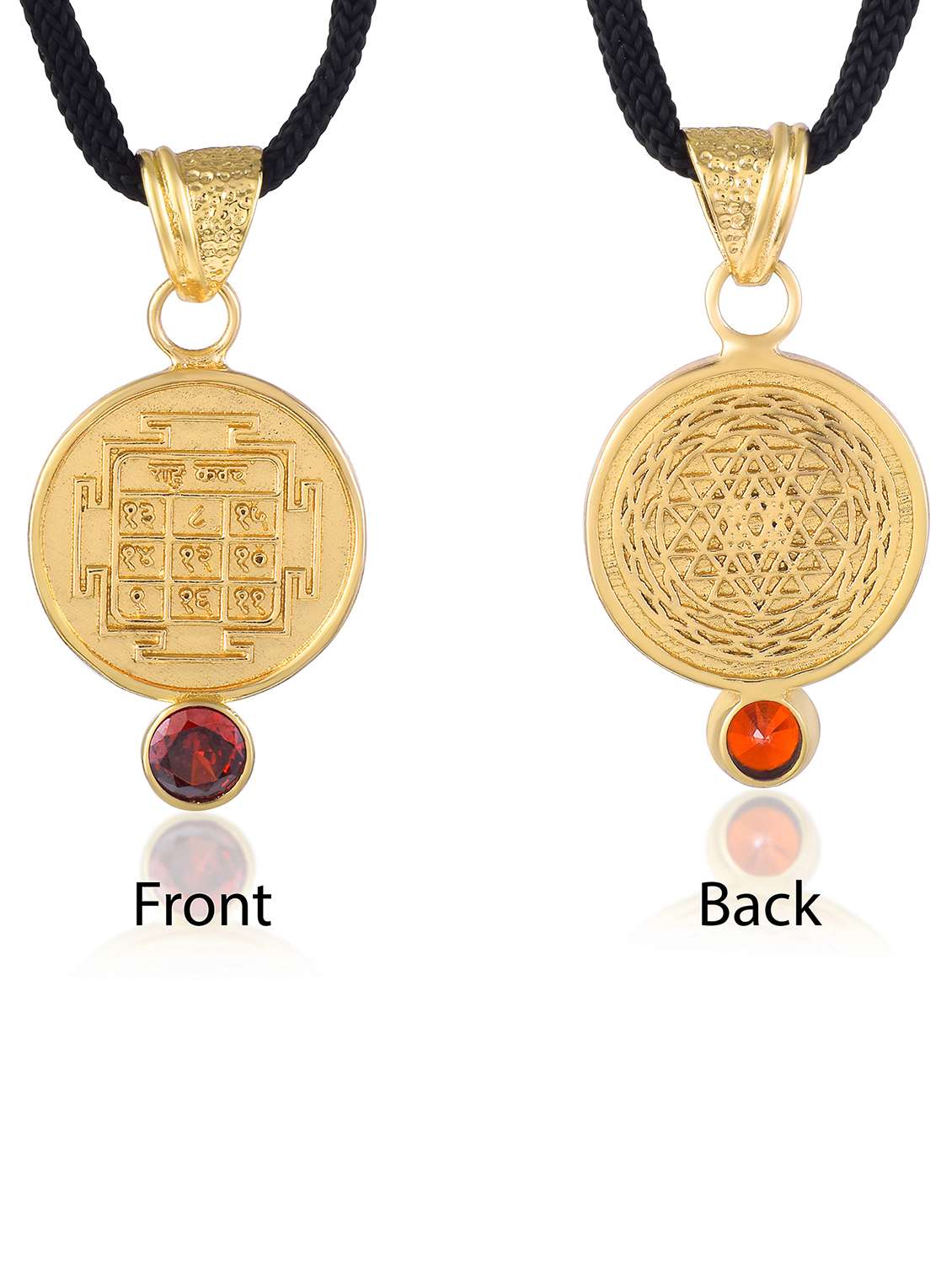 gold-plated brass pendant with gemstone - 22156202 -  Standard Image - 1