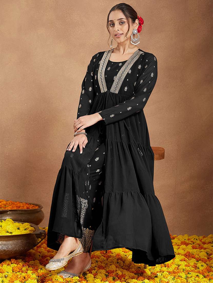 women embroidered long sleeve kurta pant set - 22156234 -  Standard Image - 1