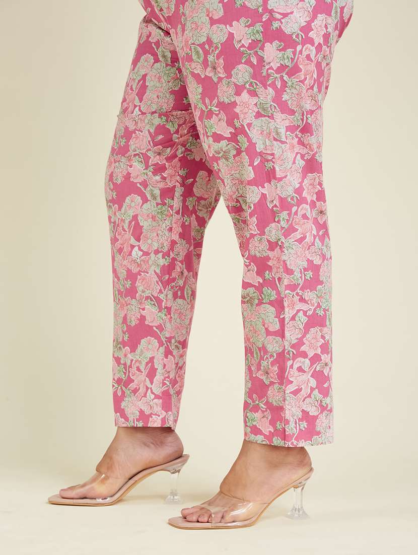 women floral three quarter sleeve kurta pant with dupatta set - 22156346 -  Standard Image - 4