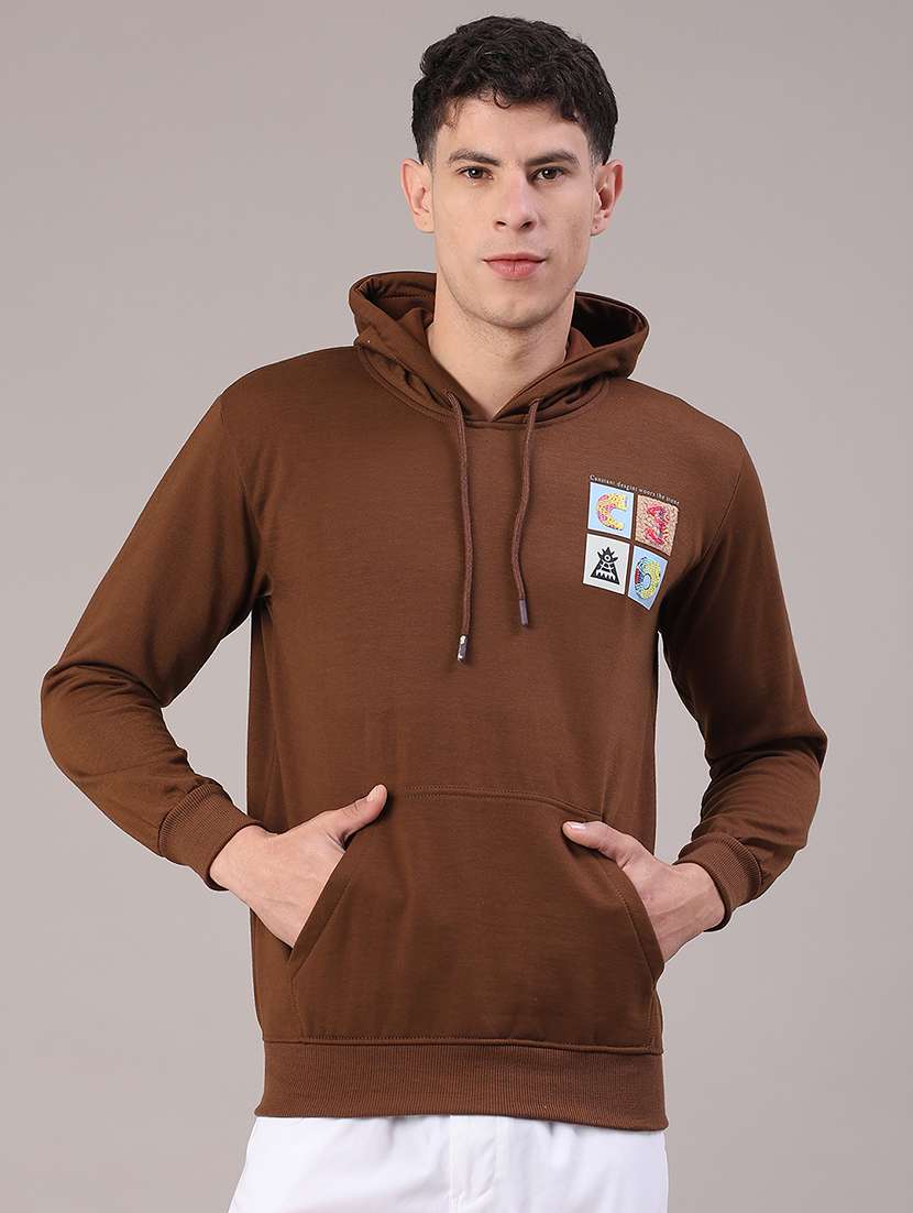 men printed long sleeve hooded sweatshirt - 22156486 -  Standard Image - 1