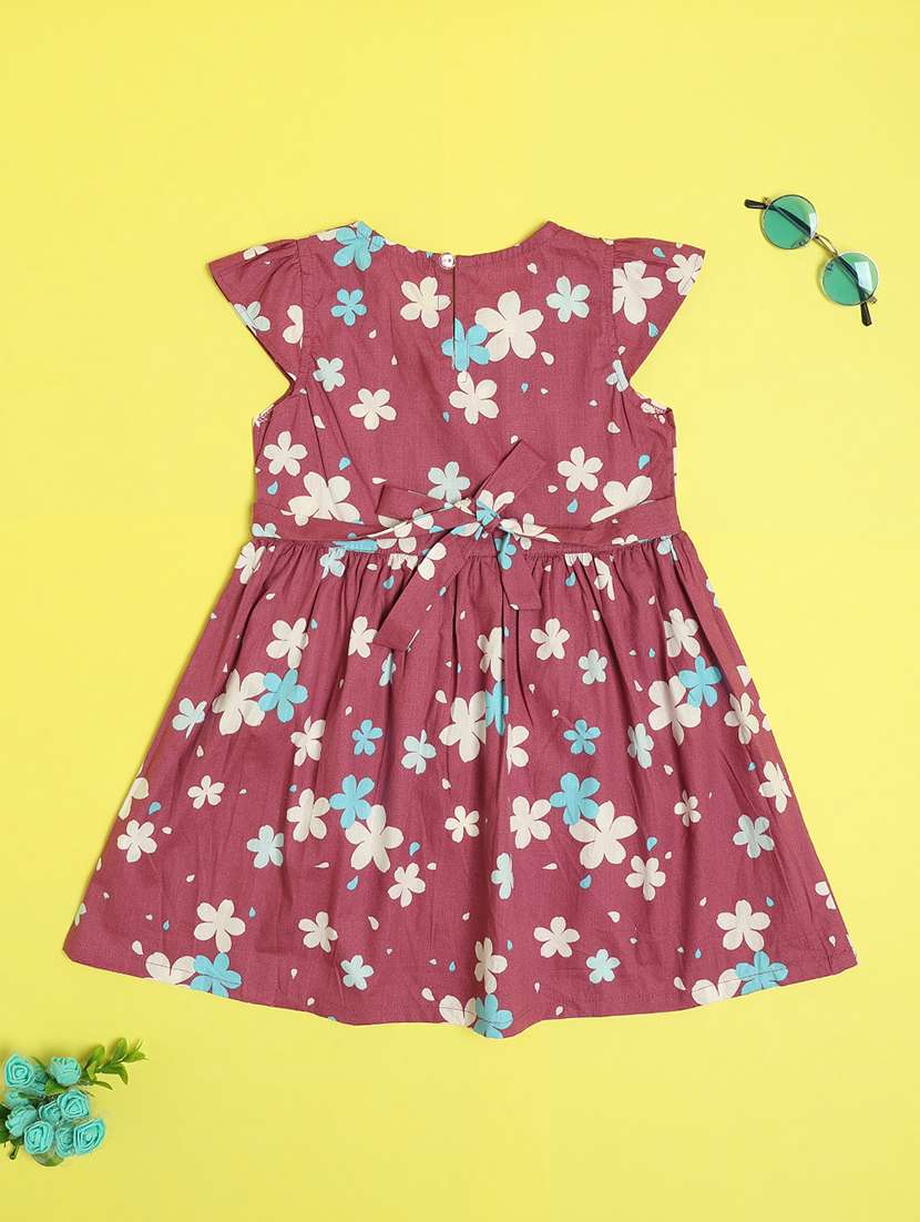 girls floral print cap sleeve fit & flare dress - 22156681 -  Standard Image - 1