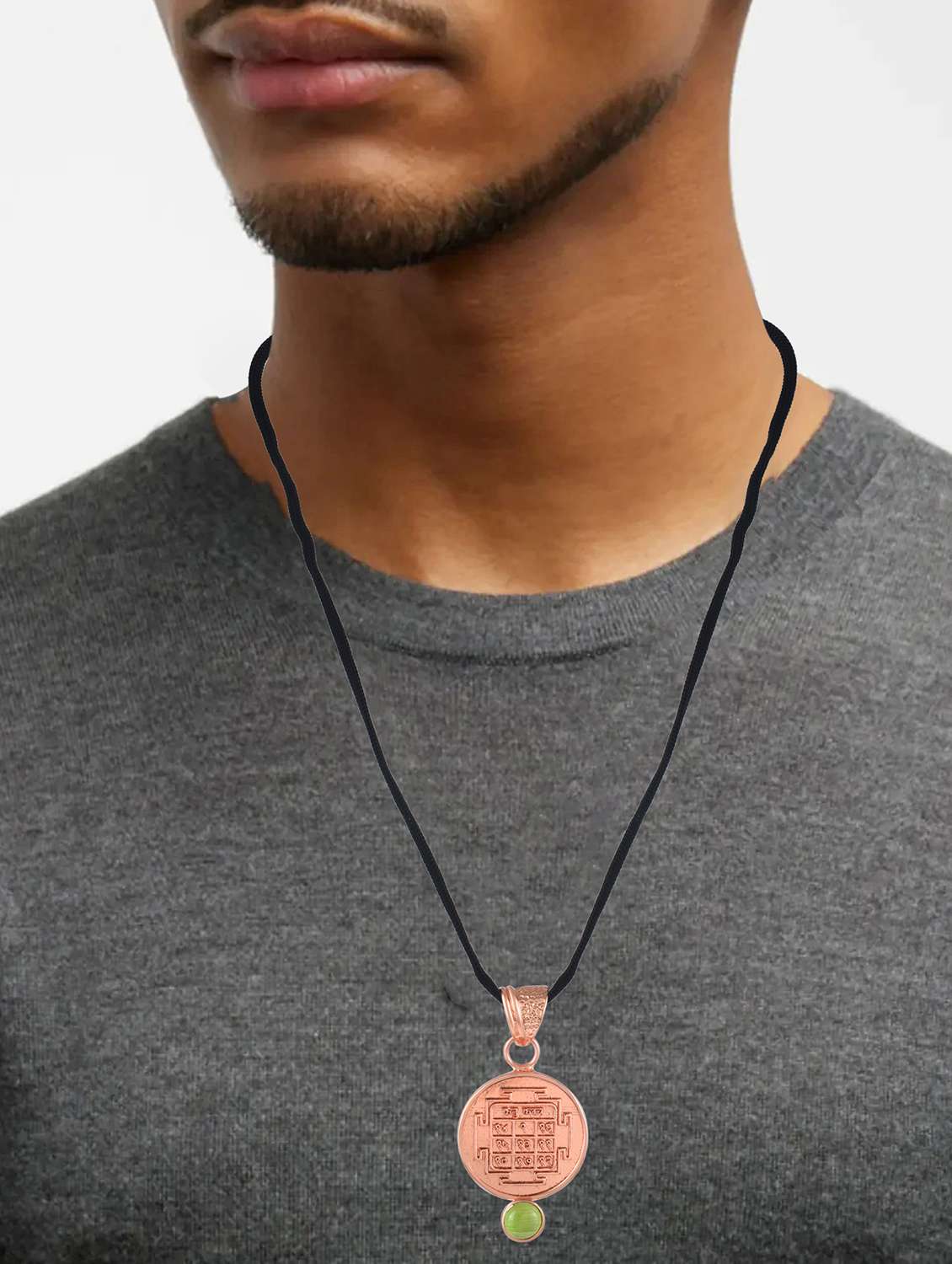 men brass pendant with gemstone - 22156757 -  Standard Image - 4