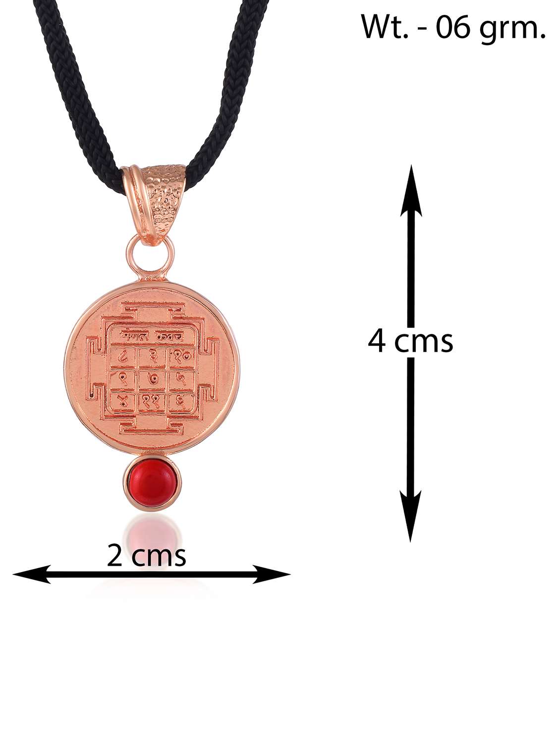 copper yantra pendant with red stone - 22156776 -  Standard Image - 4