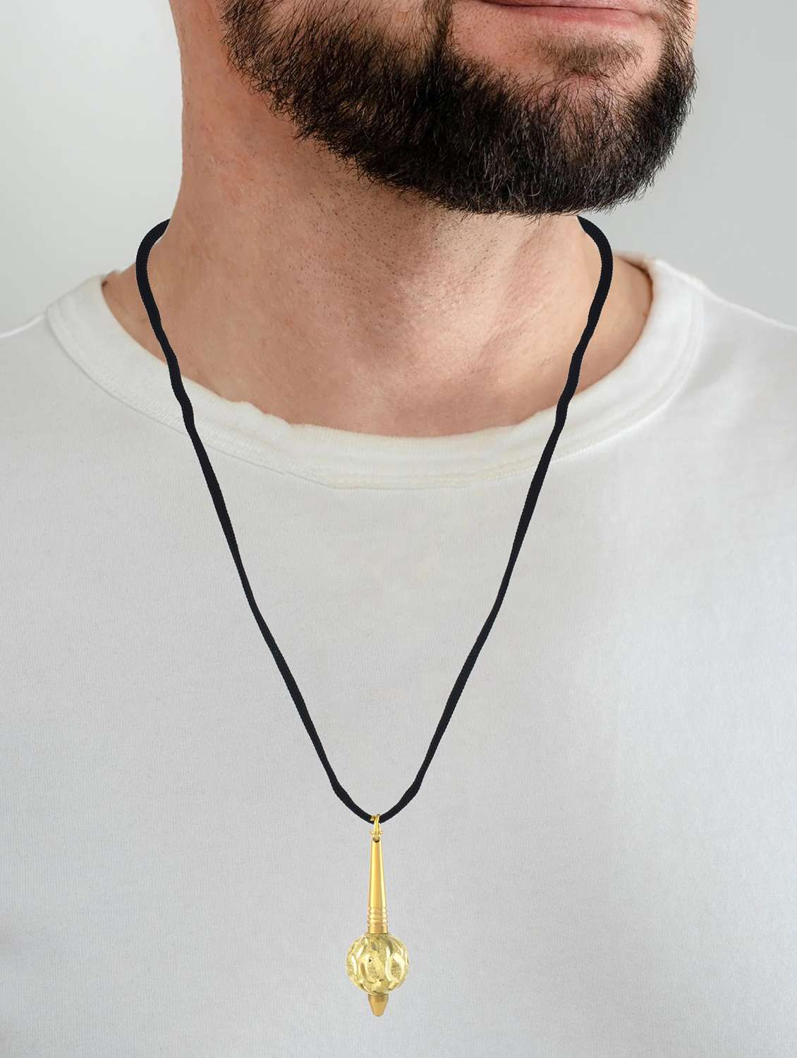 brass gold plated hanuman gada pendant  - 22156778 -  Standard Image - 4