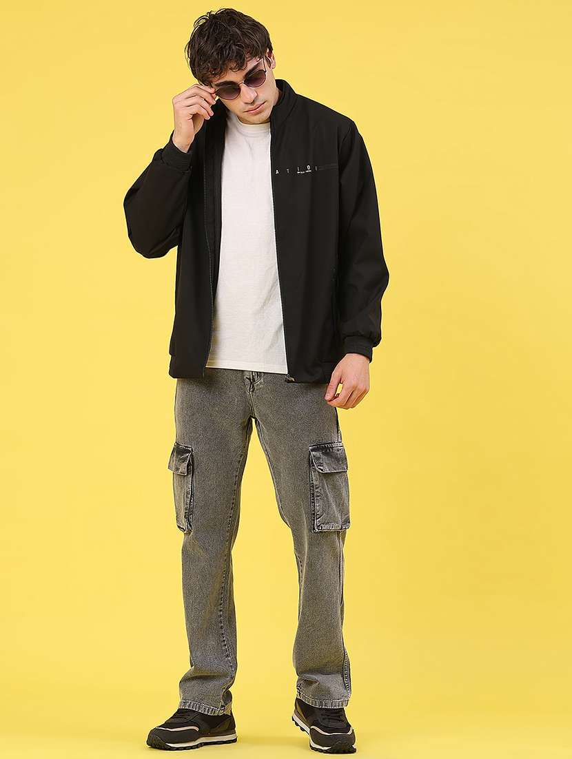 men solid long sleeve bomber jacket - 22156799 -  Standard Image - 4