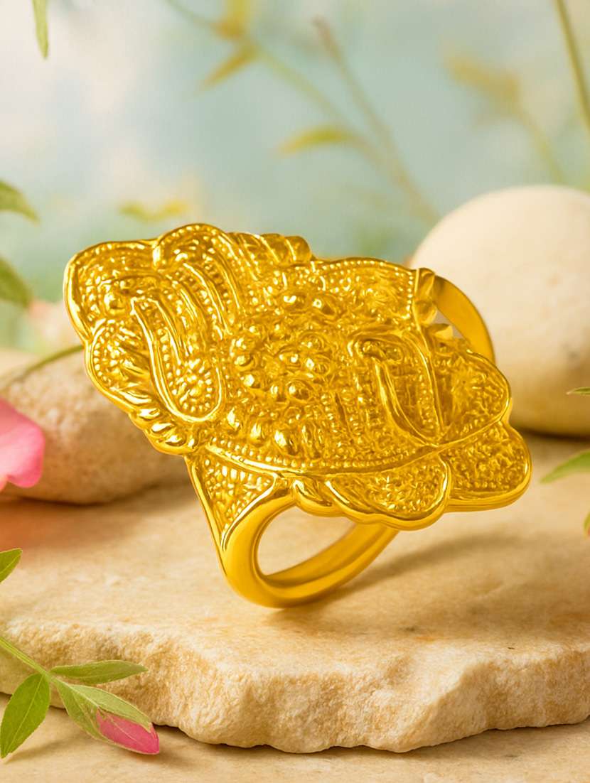 gold plated brass traditional finger ring - 22156919 -  Standard Image - 1