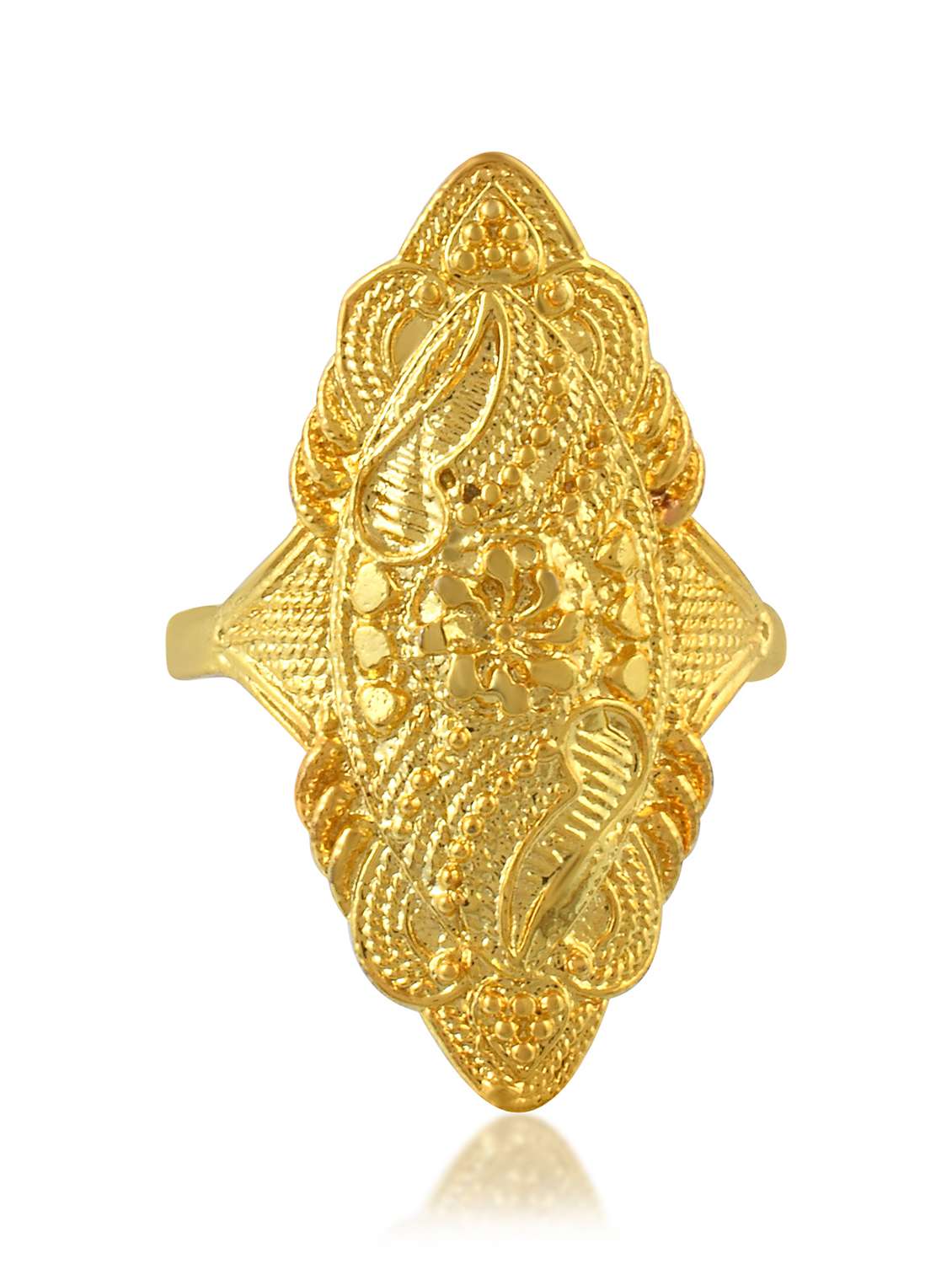 gold plated brass traditional finger ring - 22156919 -  Standard Image - 4