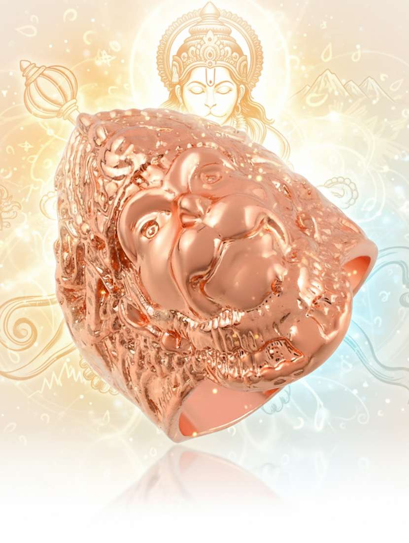 brass copper hanuman balaji bold ring - 22156920 -  Standard Image - 1