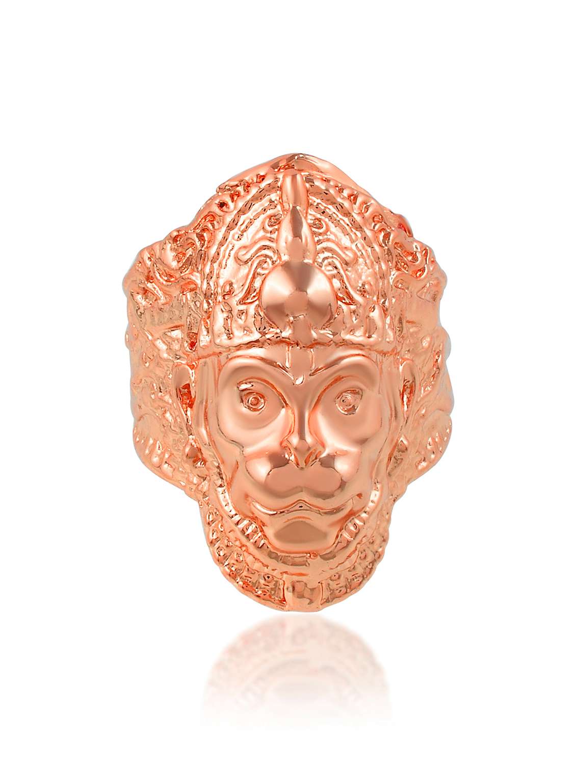 brass copper hanuman balaji bold ring - 22156920 -  Standard Image - 4