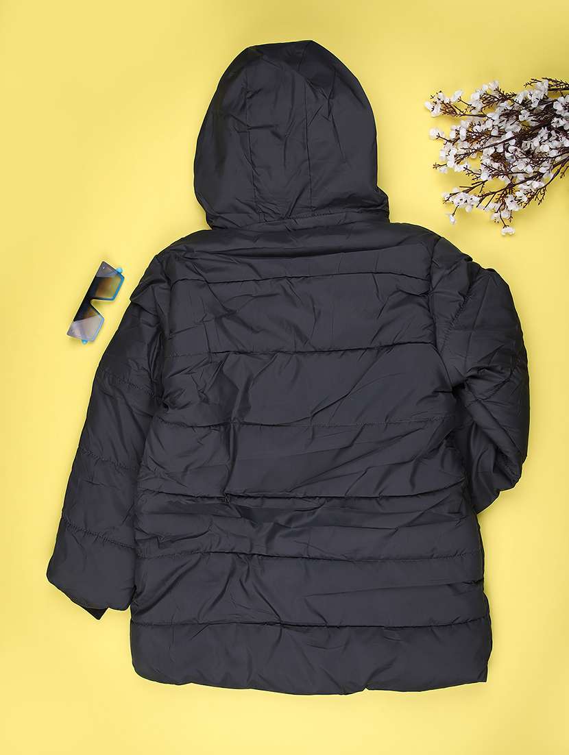 boys solid long sleeve hooded quilted jackets - 22156925 -  Standard Image - 1